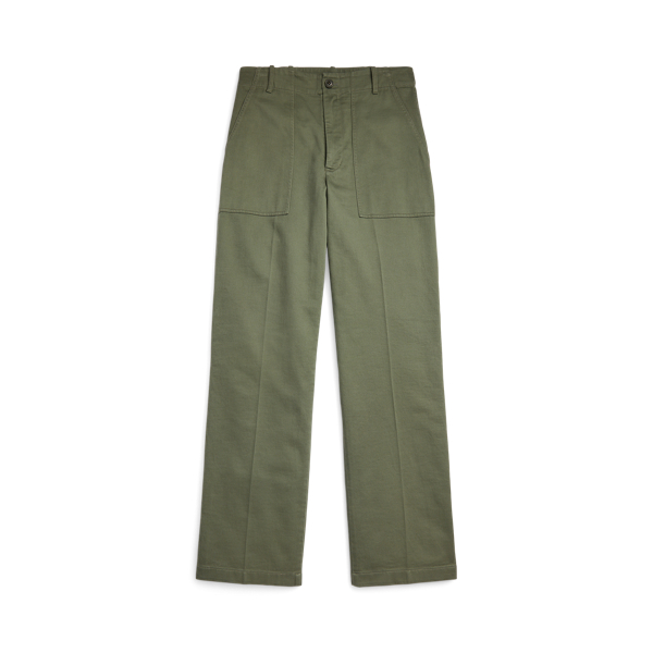 Cal&ccedil;as straight em cetineta de algod&atilde;o Polo Ralph Lauren em 1