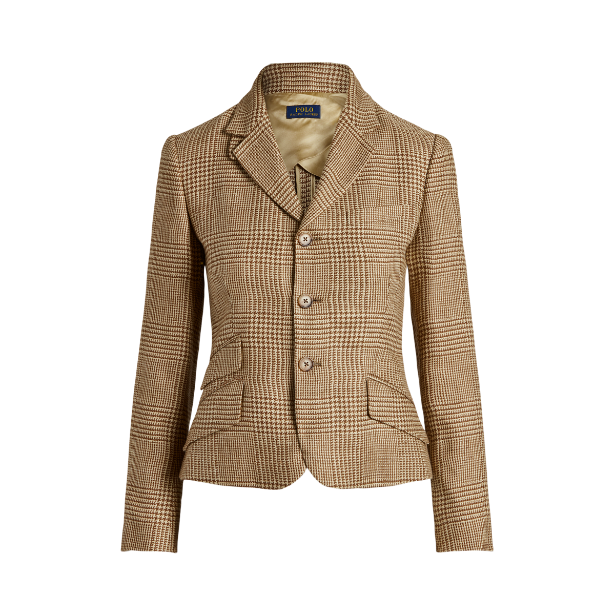 Linen Blend Houndstooth Hacking Jacket