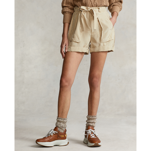 Tallow Cream Silk Cargo Short Polo Ralph Lauren 4