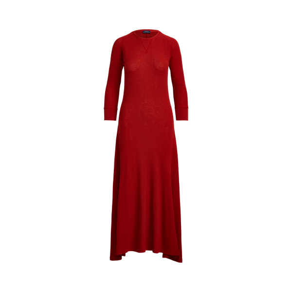 Waffle-Knit Cotton Crewneck Dress Polo Ralph Lauren 1