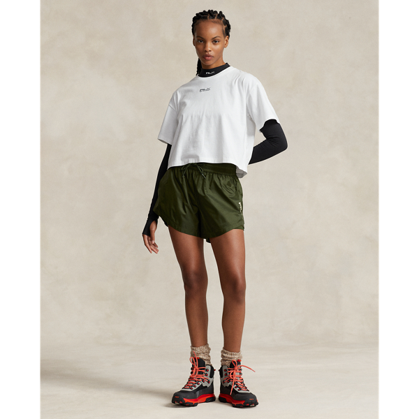 Ceramic White Cropped Cotton Jersey T-Shirt RLX 4