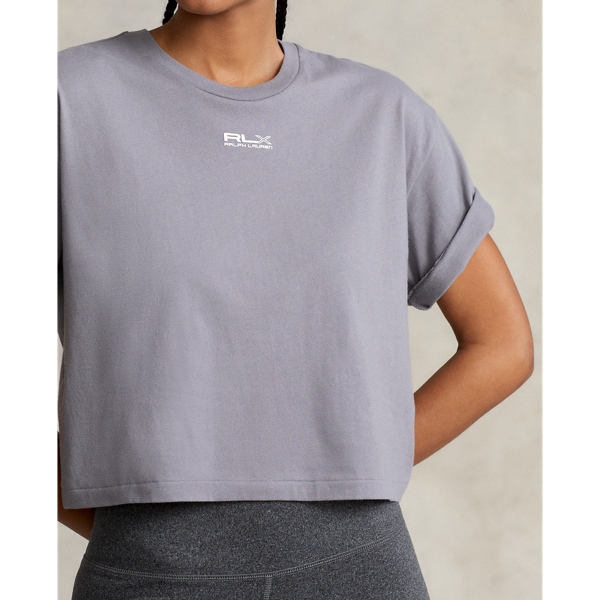 Basic Grey Cropped Cotton Jersey Tee RLX 6