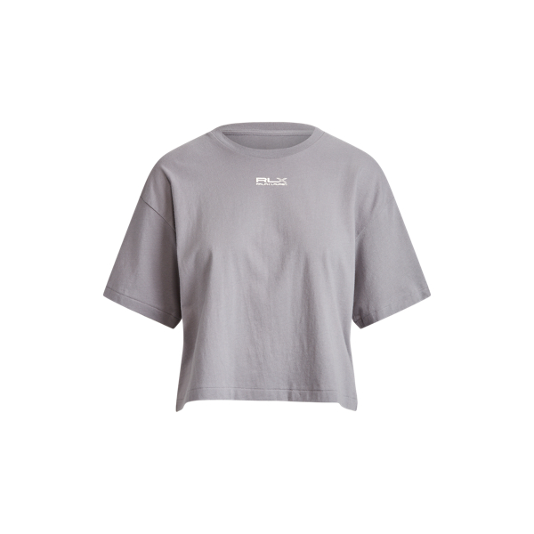 Basic Grey Cropped Cotton Jersey Tee RLX 2