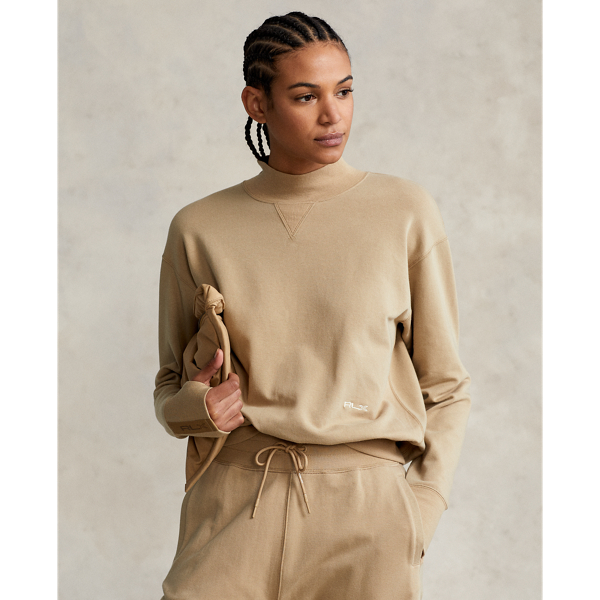 Vintage Khaki Fleece Mockneck Pullover RLX 1