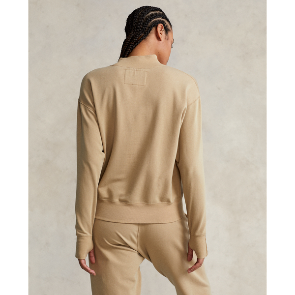 Vintage Khaki Fleece Mockneck Pullover RLX 5