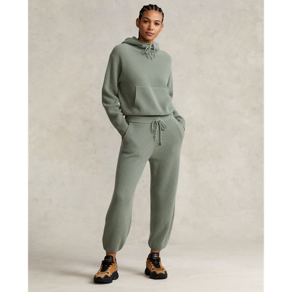 Sage Green Cashmere Hoodie Sweater RLX 4