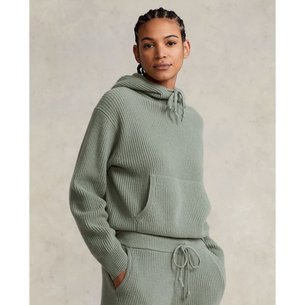 Sage Green Cashmere Hoodie Sweater RLX 1