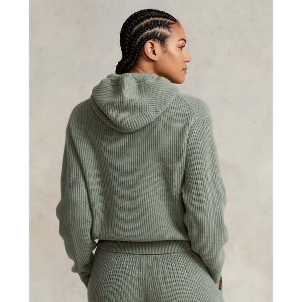 Sage Green Cashmere Hoodie Sweater RLX 5