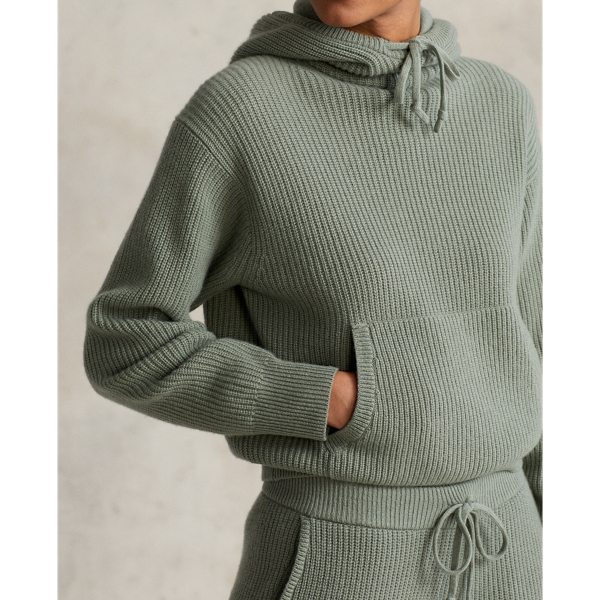 Sage Green Cashmere Hoodie Sweater RLX 6