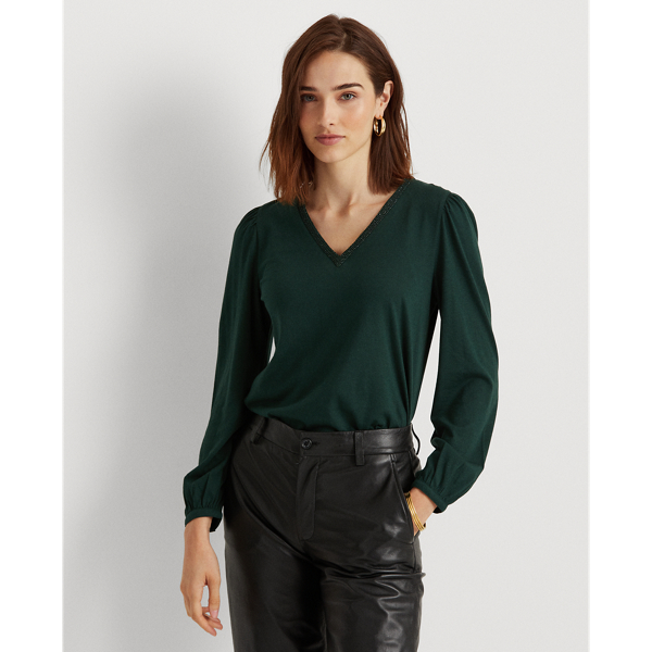 Beaded V-Neck Top