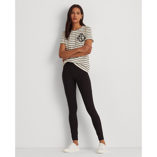 Pale Cream/Polo Black Striped Art Deco Jersey Tee Lauren 4