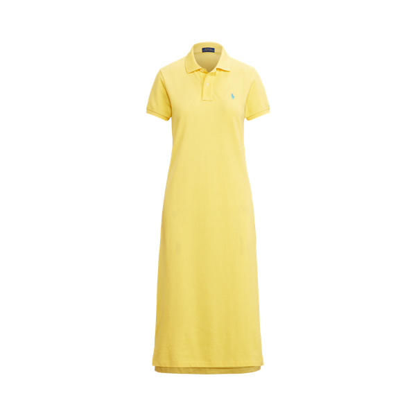 Cotton Mesh Midi Polo Dress