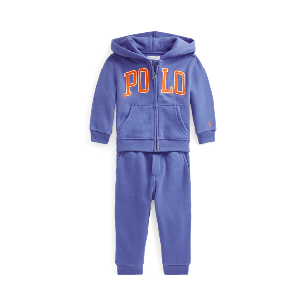 Felpa con cappuccio e logo e pantaloni