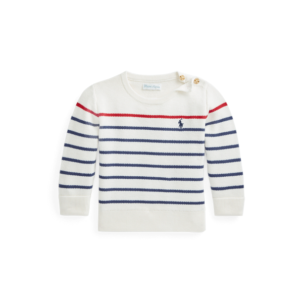 Gestreifter Baumwollpiqu&eacute;-Pullover Baby Boy in 1