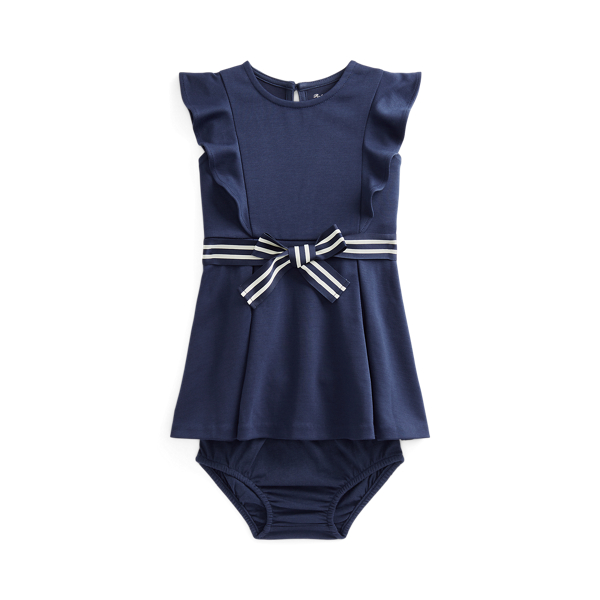 Ruffled Stretch Ponte Dress &amp; Bloomer Baby Girl 1
