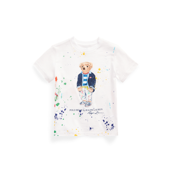 Polo Bear Paint-Splatter Jersey Tee