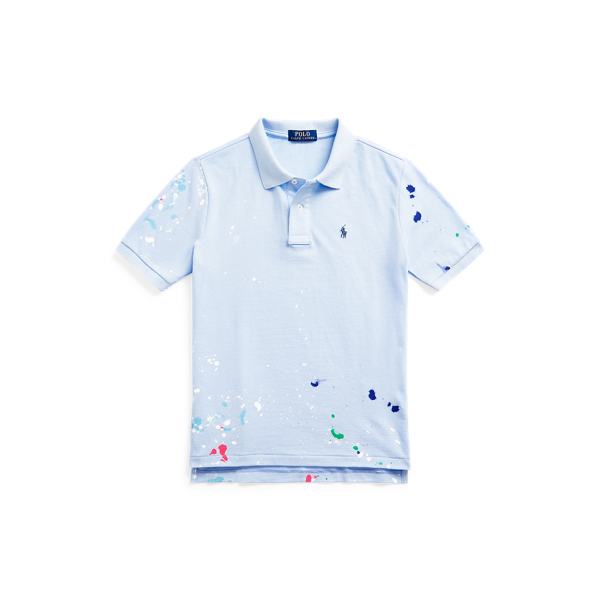 Paint-Splatter Cotton Mesh Polo Shirt Boys 6-14 Years 1