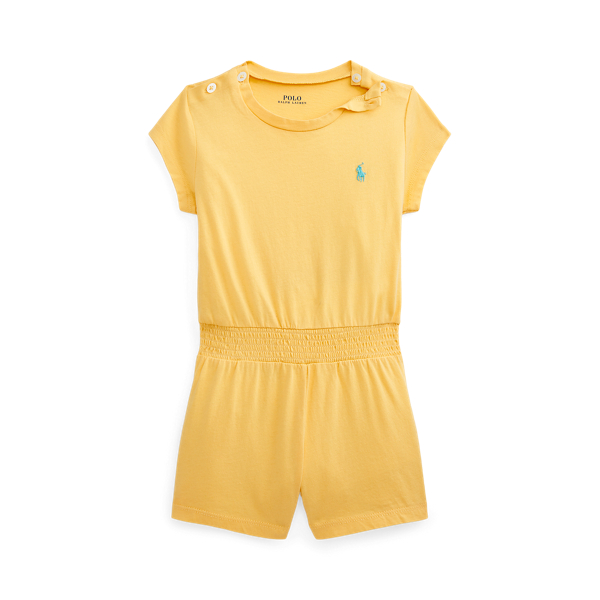 Gesmokte katoenen jersey romper Girls 1.5-6.5 Years in 1