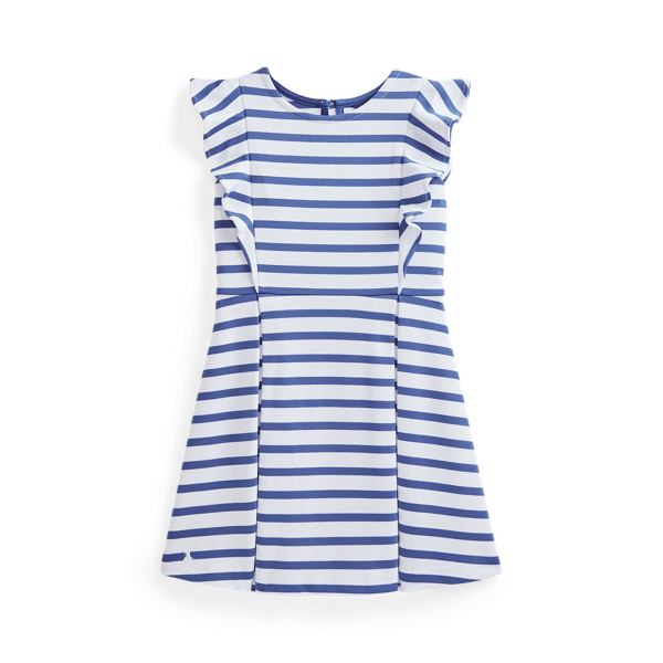 Vestido el&aacute;stico com folhos &agrave;s riscas GIRLS 1.5-6.5 YEARS em 1