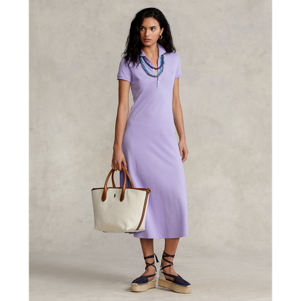 Stretch Mesh Midi Polo Dress