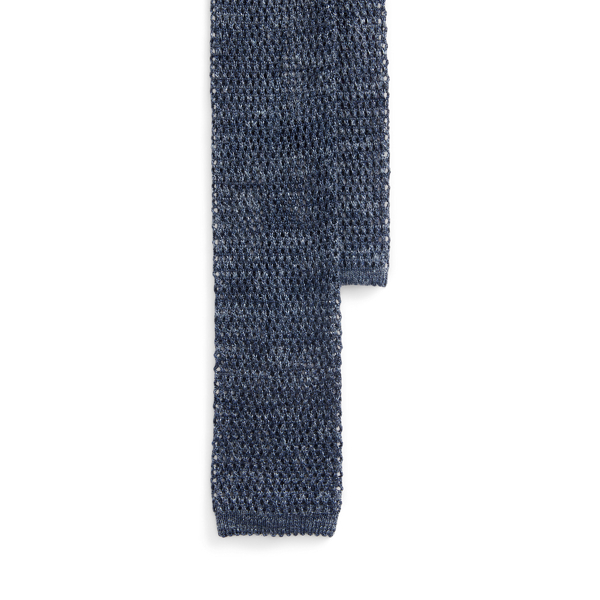 Cravate en maille de soie et lin