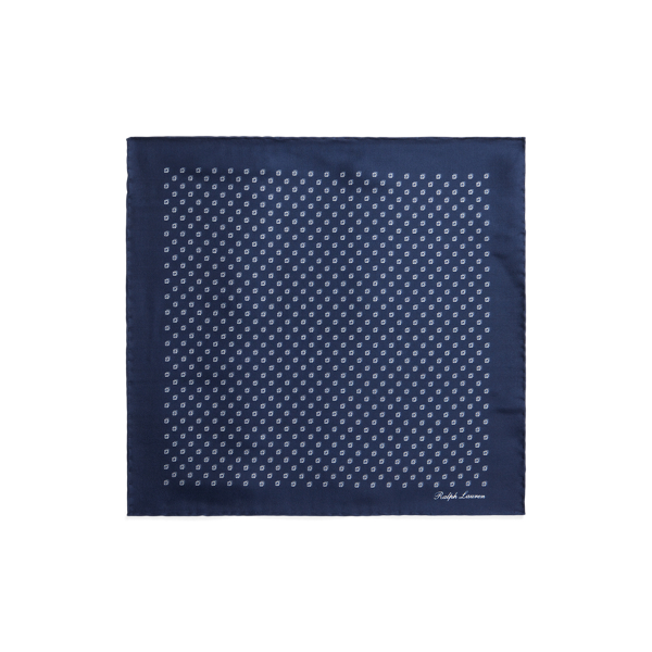 Pochette en soie &agrave; motif carr&eacute;