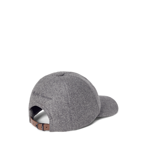 Medium Grey Melange Polo Bear Wool Flannel Ball Cap Purple Label 2