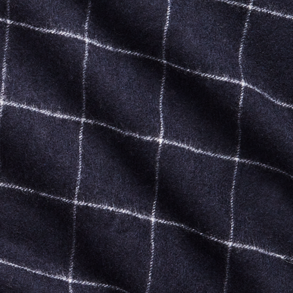 Navy Windowpane Cashmere Scarf Purple Label 2