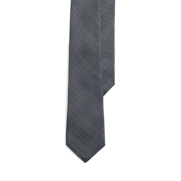 Glen Plaid-Print Cashmere-Silk Tie Purple Label 1