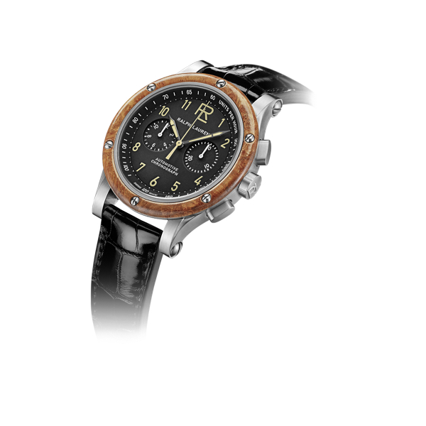 42 MM Chronograph Steel Wood Bezel Watch