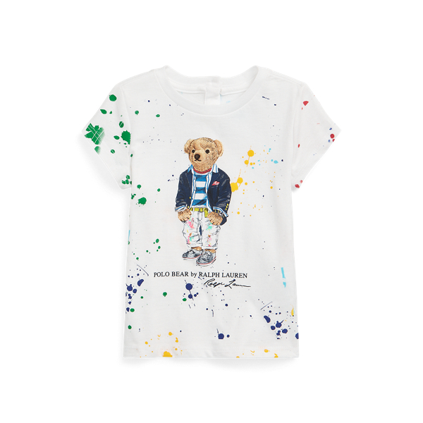 Katoenen jersey T-shirt met Polo Bear Baby Girl in 1