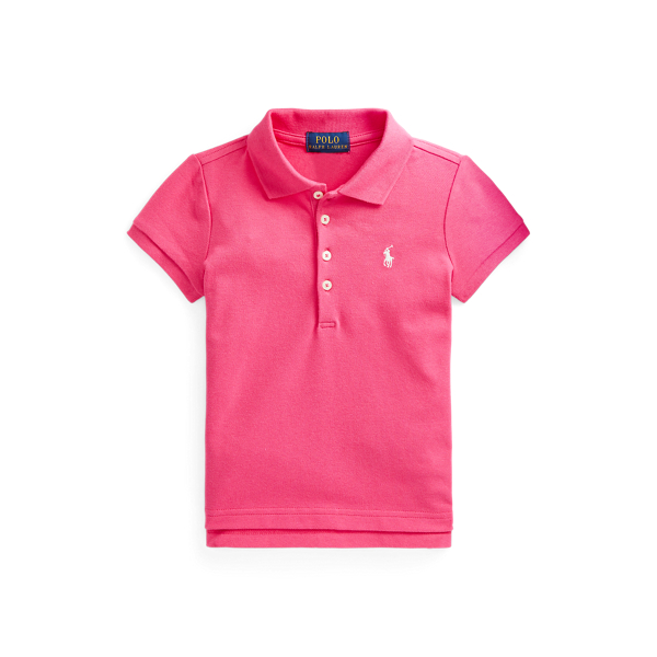Stretch Mesh Polo Shirt Girls 1.5-6.5 Years 1