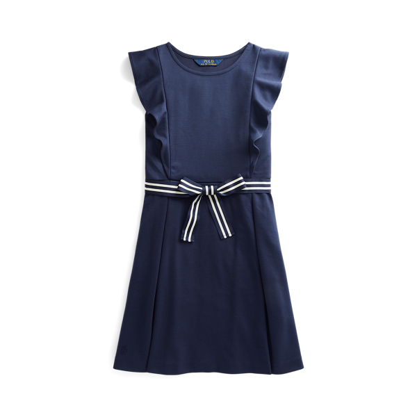 Vestido com folhos em tecido ponte GIRLS 7-14 YEARS em 1
