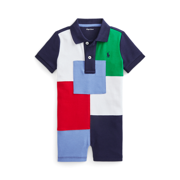 Polo patchwork shortall van zacht katoen Baby Boy in 1