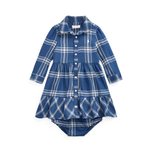 Chemisier scozzese in twill con culotte Baby Girl in 1