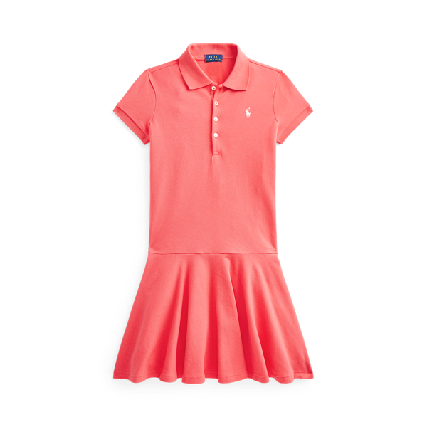 Vestido Polo em malha de algod&atilde;o el&aacute;stico Girls 7-14 Years em 1