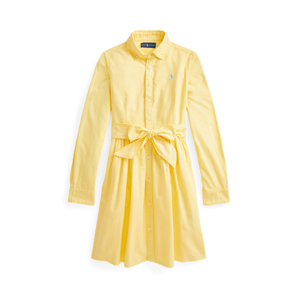 Vestido camiseiro em Oxford e algod&atilde;o