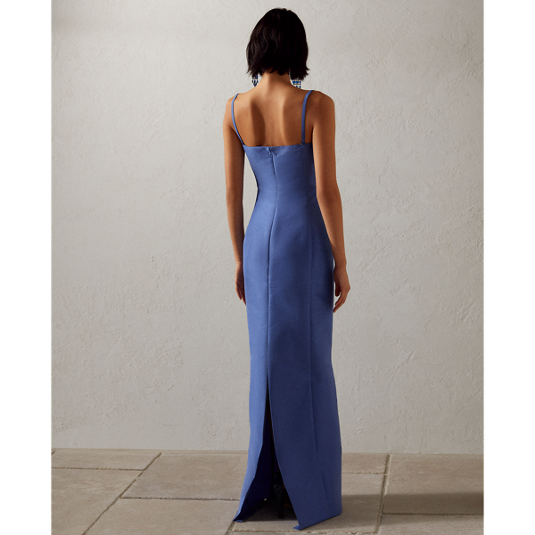 Vestido de noche Krystina de faya Ralph Lauren Collection en Azul medio 5