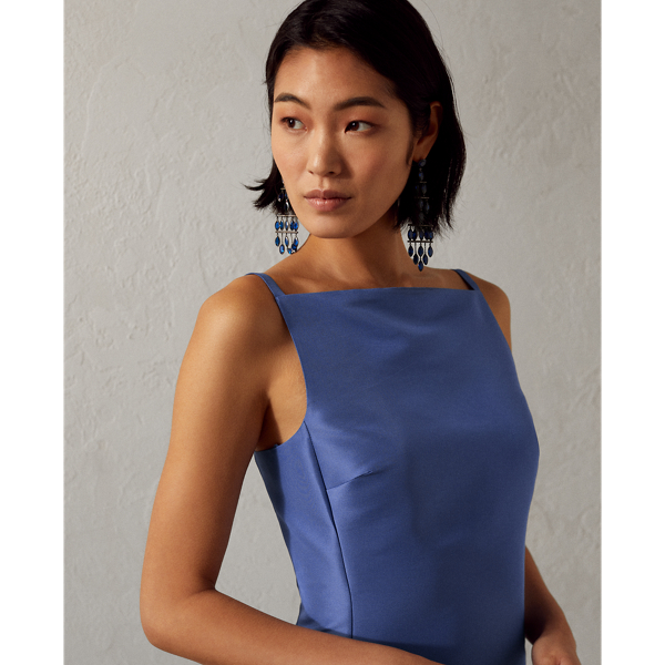 Vestido de noche Krystina de faya Ralph Lauren Collection en Azul medio 6