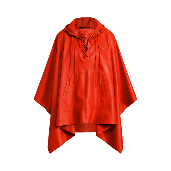 Bright Orange Brittani Lambskin Poncho Ralph Lauren Collection 2