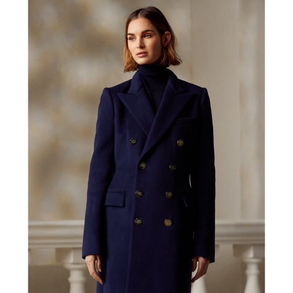 Collection Navy Natia Brushed Wool-Blend Coat Ralph Lauren Collection 4