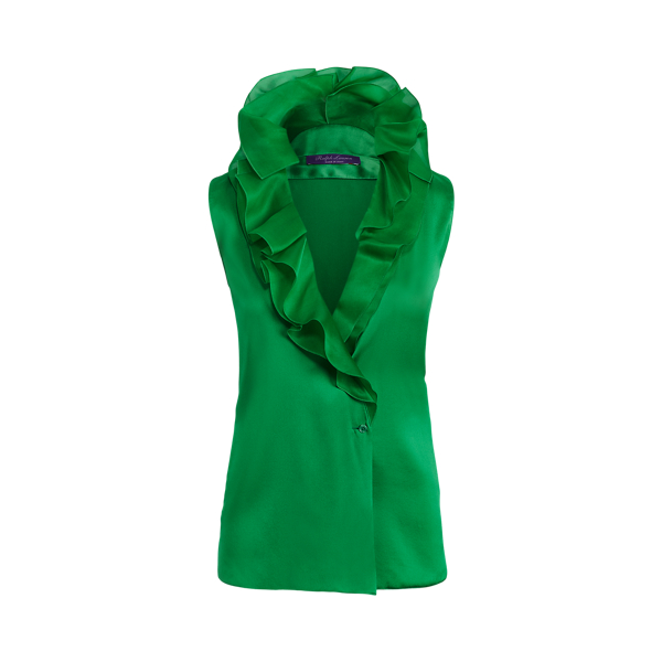 Blusa Carlynn de seda con volantes