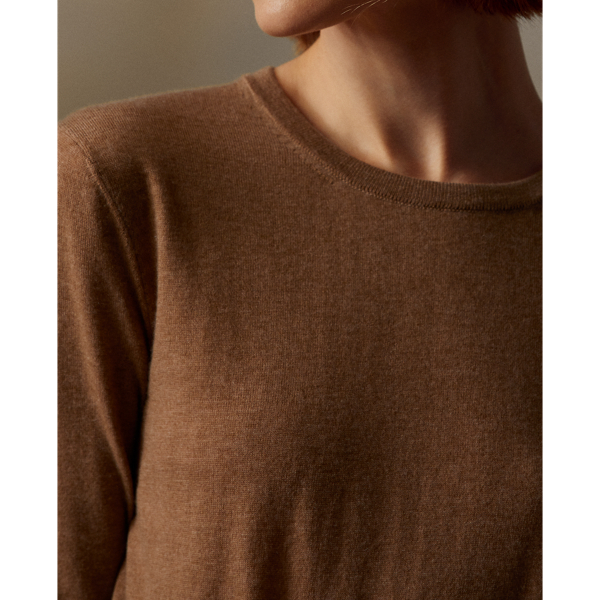 Pull col rond en cachemire Ralph Lauren Collection en M&eacute;lange camel 5