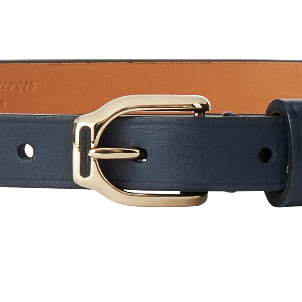 Schmaler G&uuml;rtel Welington aus Kalbsleder Ralph Lauren Collection in Marine-Navy 2