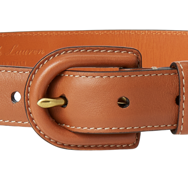 Ceinture boucle en vachette Ralph Lauren Collection en Or 3