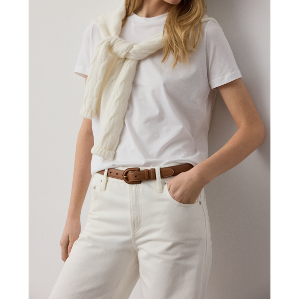 Ceinture boucle en vachette Ralph Lauren Collection en Or 2