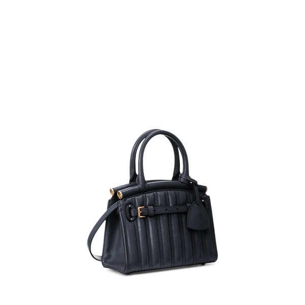 Mini doorgestikte kalfsleren RL50 tas Ralph Lauren Collection in Marine navy 3