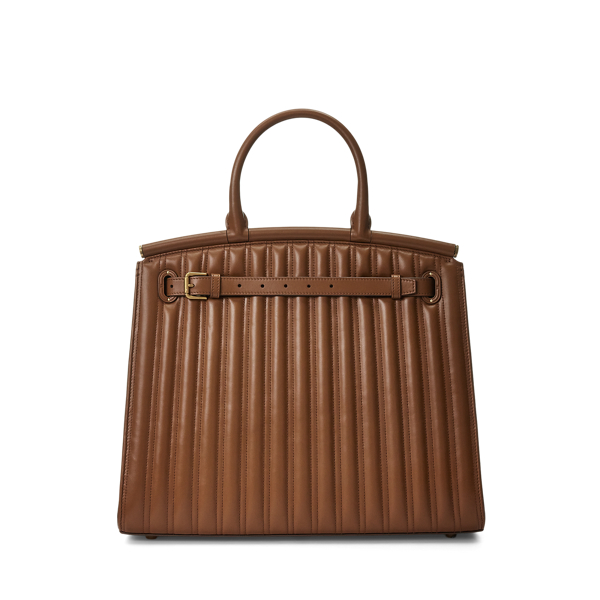 Bolso RL50 grande de piel acolchado Ralph Lauren Collection en Dorado 4