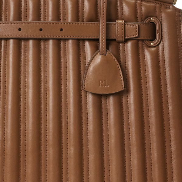 Bolso RL50 grande de piel acolchado Ralph Lauren Collection en Dorado 6