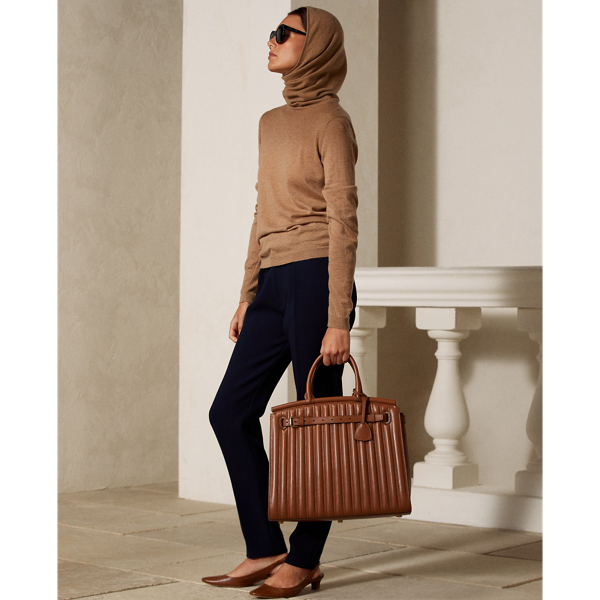 Bolso RL50 grande de piel acolchado Ralph Lauren Collection en Dorado 7